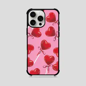 Husa personalizată Pink Vibe pentru telefoane iPhone, Samsung, Huawei și Xiaomi - design cu acadele în formă de inimioare pentru Valentine's Day